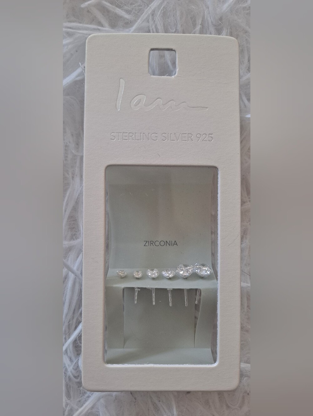 I AM Sterling Silver Cubic Zirconia Rhinestone Stud Earrings